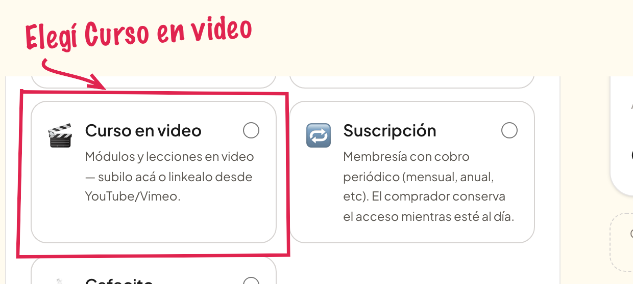 Elegir Curso en video