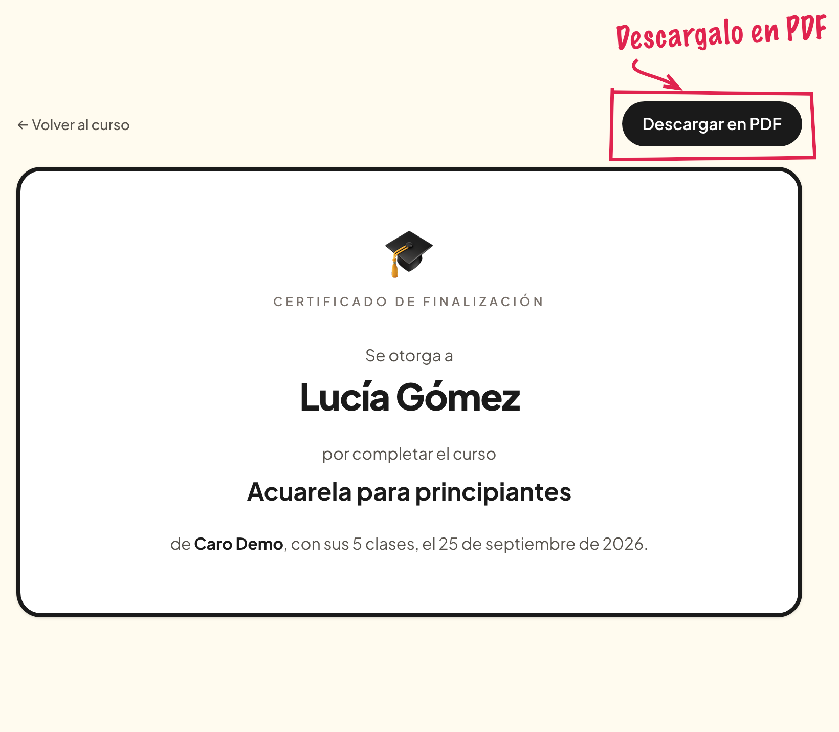 El certificado
