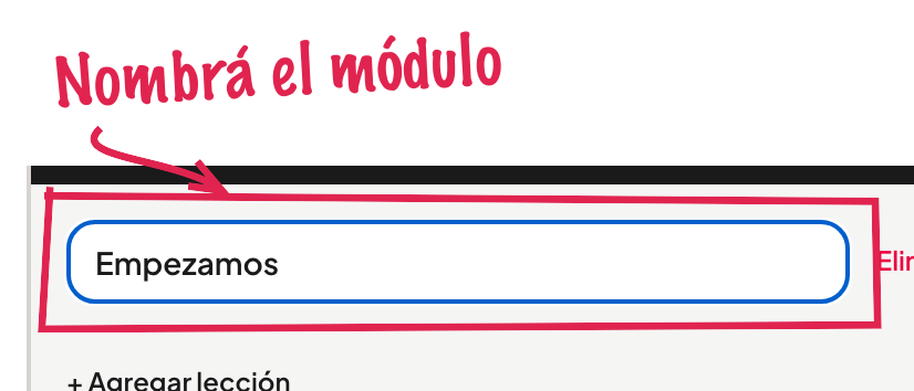 Nombrar el módulo