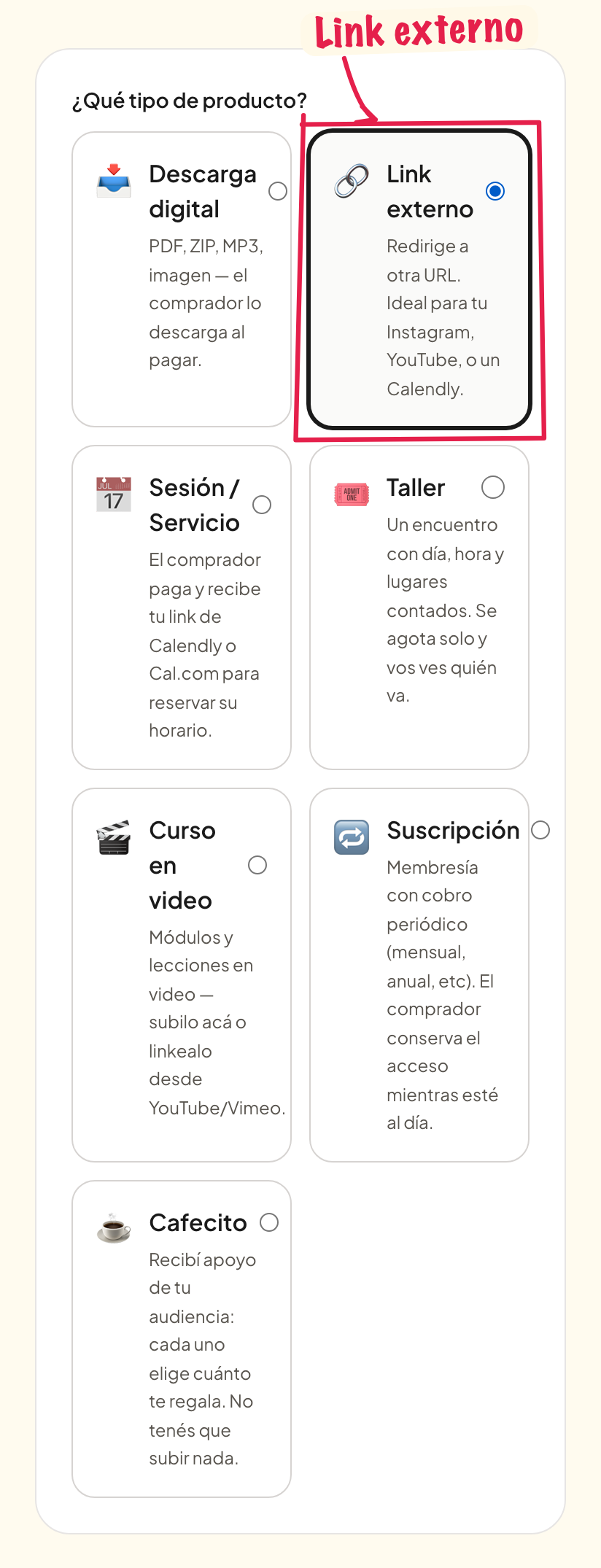 Elegir Link externo