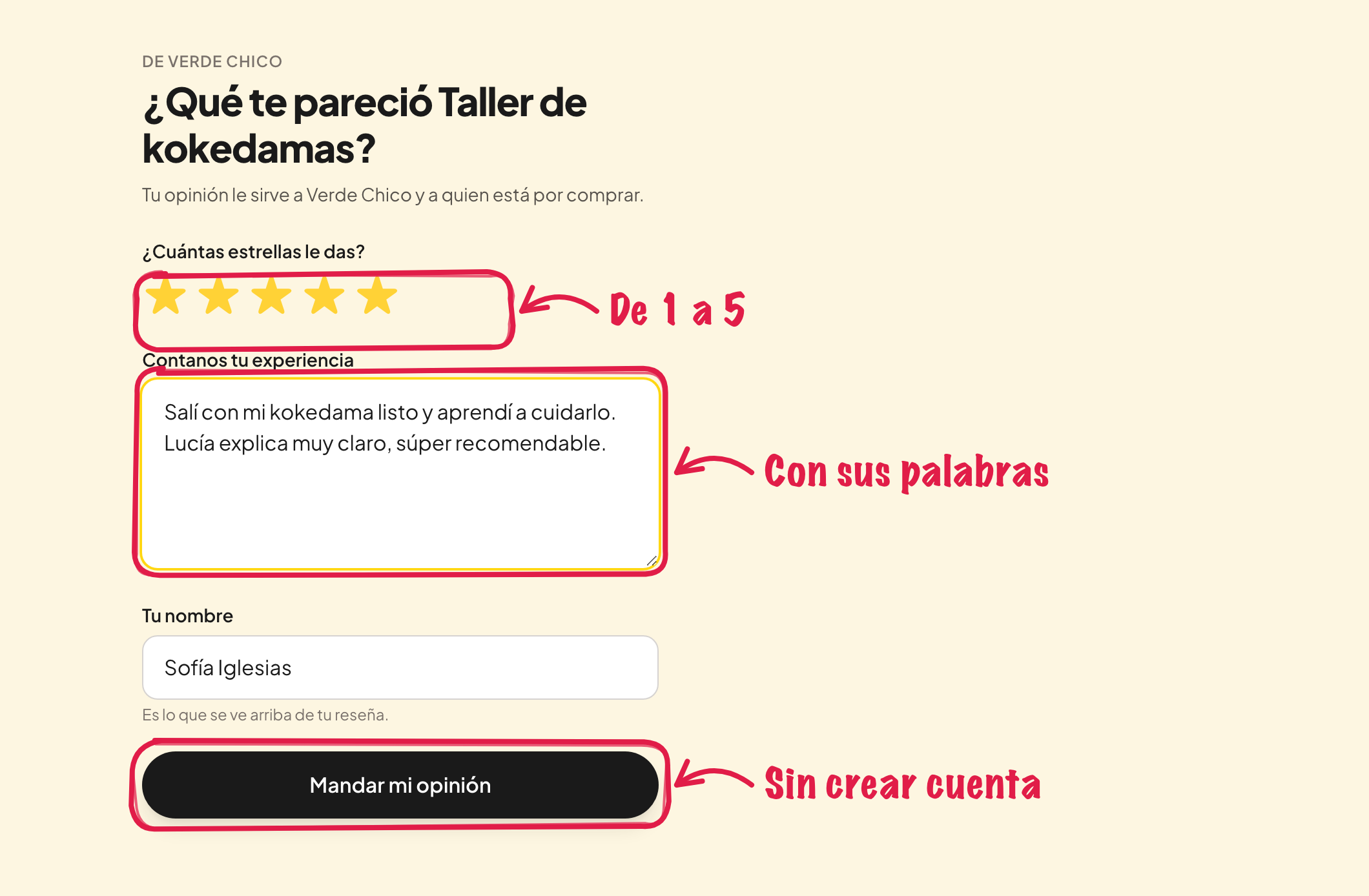 El formulario que ve tu comprador