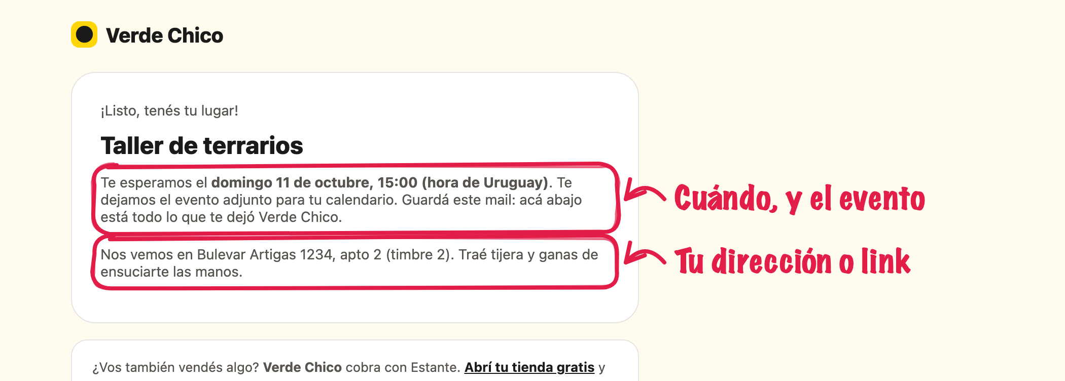 El email de confirmación