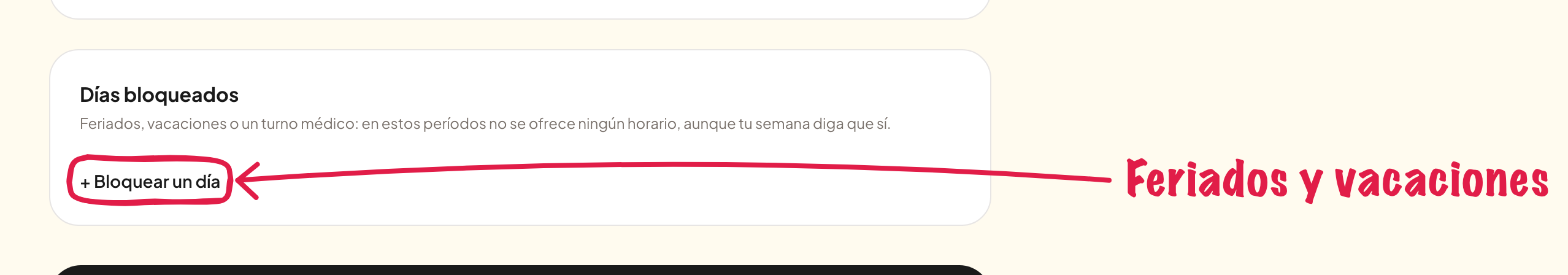 Días bloqueados